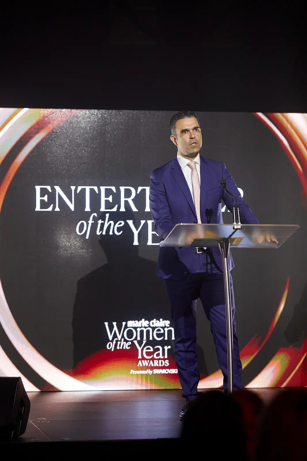 Gonçalo speaking at Marie Claire Women of the Year